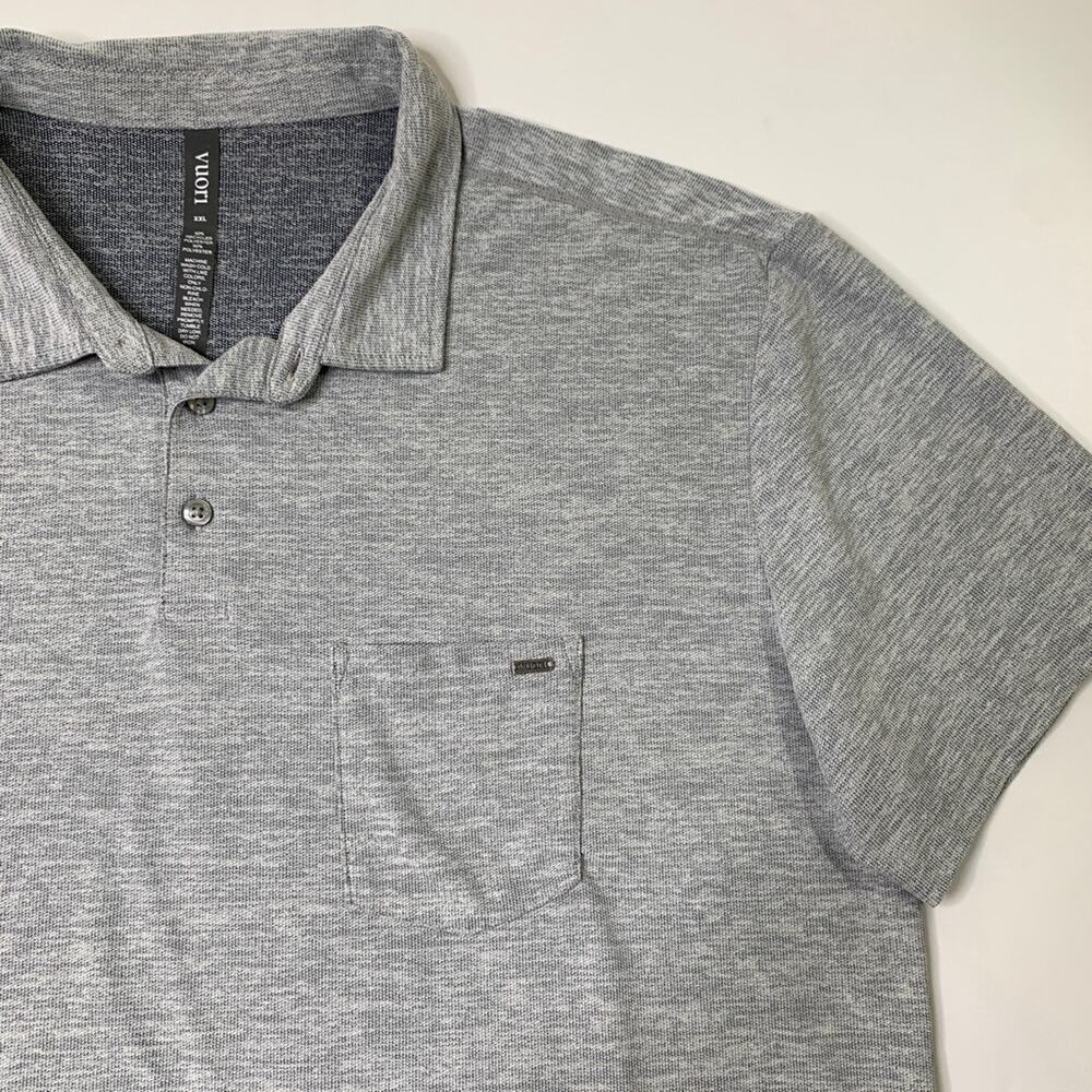 Vuori Polo Shirt Mens 2XL XXL Grey Ace Performance Pocket Wicking Stretch Golf - Picture 3 of 9